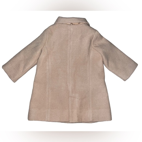 Baby Gap Girls 6-12 Months Dress Pea Coat Jacket Tan Beige Bow Holiday - Picture 2 of 5